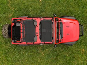 Jeep Wrangler Unlimited Mesh Bikini Top Plus - Rough Country - Black - '18-'23